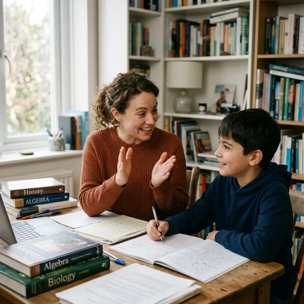 Tutor working with a learner